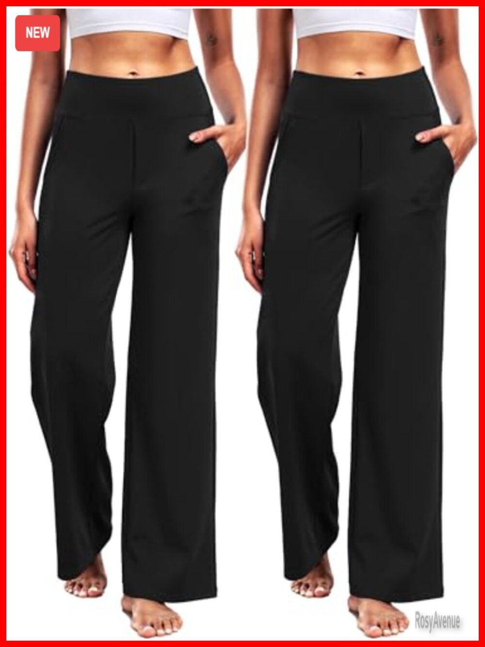 Wide Leg Yoga Pants with Pockets High Waist Stretch Dress Sweatpants
